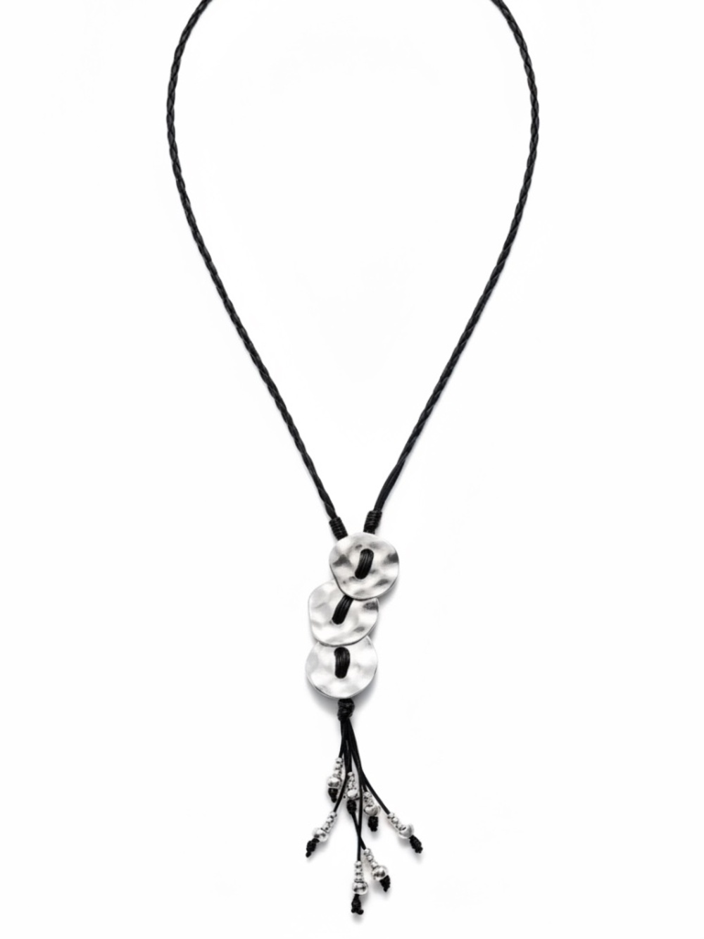 Womens Silver Pendant Long Necklace